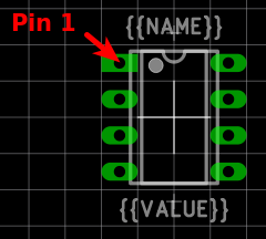 footprint pin1 dip8
