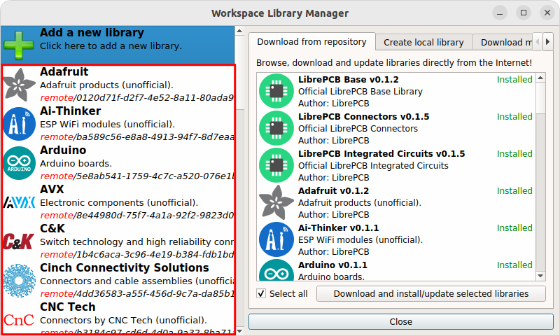 Installed Libraries