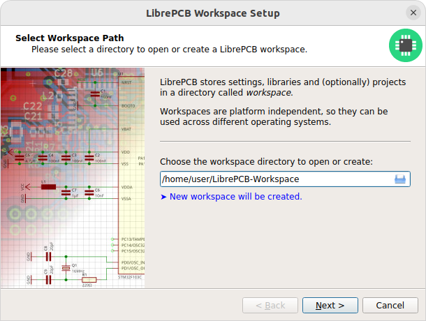 Choose workspace