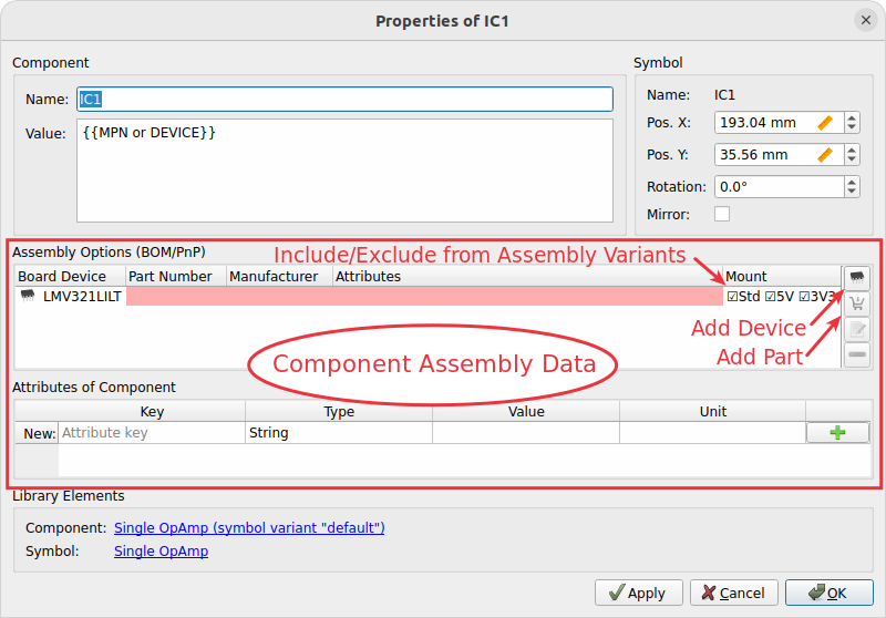 Component assembly data